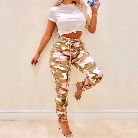 fashion nova pink camo pants